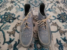 EUC Minnetonka Lace Up Blue Bootie Moccasins  Size 7