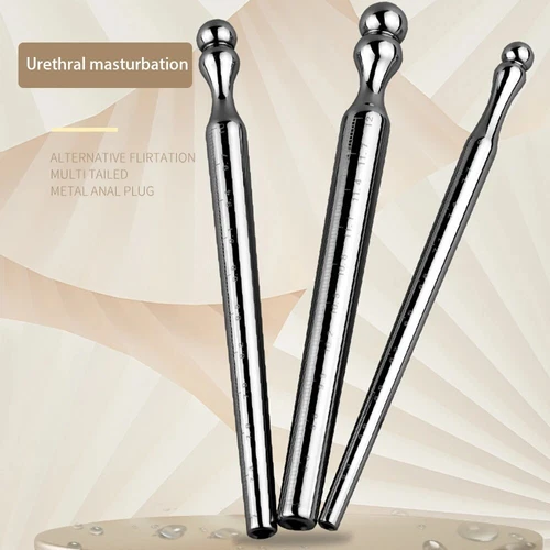 Dilatador de acero inoxidable metal que suena uretral estiramiento del pene tapón hueco para hombres - Imagen 1 de 15