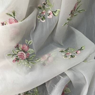 Floral Embroidery Chiffon fabric with peony floral Fabric for Blouse Dress | eBay Floral Embroidery Chiffon fabric with peony floral Fabric for Blouse Dress | eBay