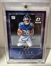 2018 OPTIC SAQUON BARKLEY RC PURPLE STARS ELITE SERIES ROOKIE AUTO #/50