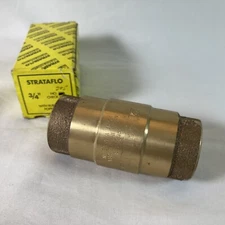 New Strataflo No. 385 3/4" Check Valve with EPD Rubber Poppet Brass 200 LB
