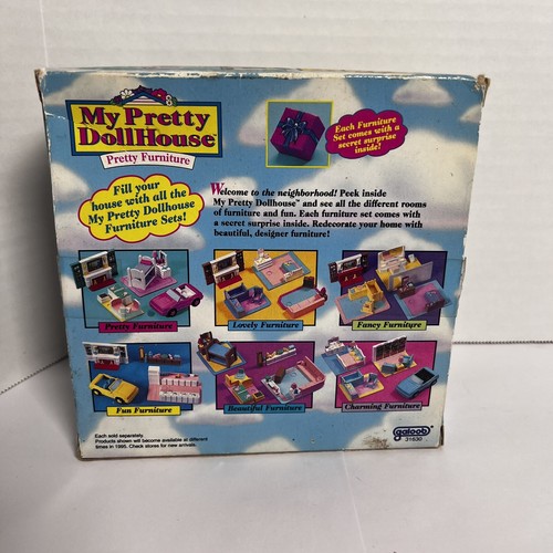 My Pretty Dollhouse Set Vtg Galoob Pretty FURNITURE Girls Bedroom Game Room NIB - Picture 3 of 8