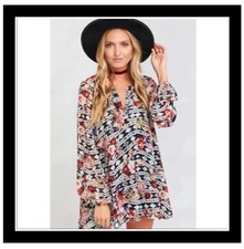 Show Me Your Mumu Floral Tribal Lined Jamie Tunic  Size S