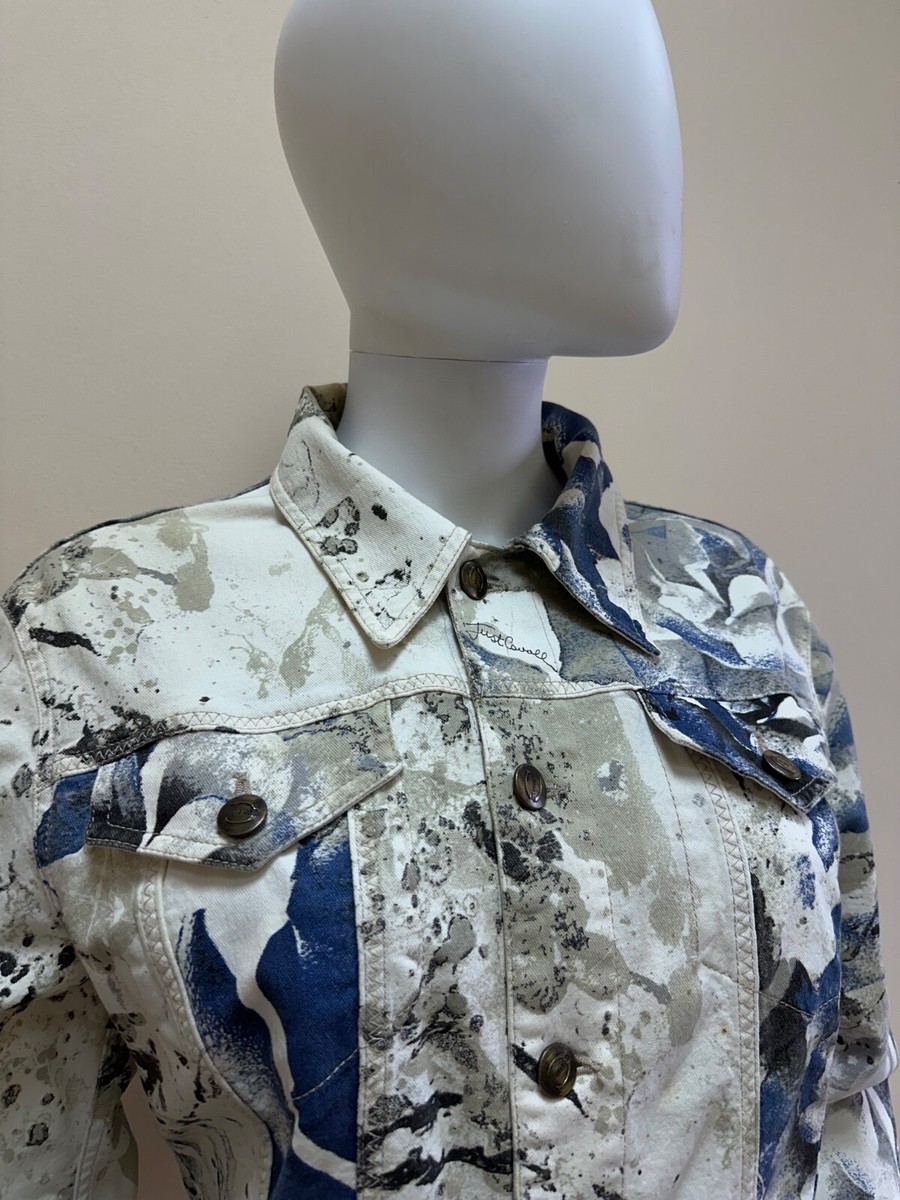 【美品】JUST cavalli ジャストカヴァリ レディース デニムジャケット 美品】JUST cavalli ジャストカヴァリ レディース デニム