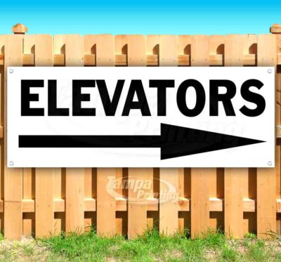 ELEVATORS RIGHT ARROW BLK Advertising Vinyl Banner Flag Sign Many Sizes DIRECTS