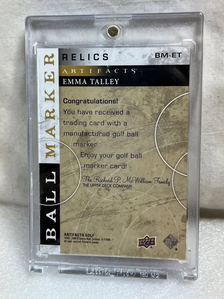 2021 Upper Deck Artifacts Ball Marker Relics Emma Talley #BM-ET Rookie RC - Image 2 of 2