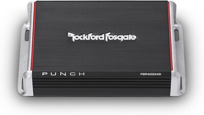 Rockford Fosgate Punch PBR400X4D Compact 400Watt Full-Range 4-Channel Car Amp