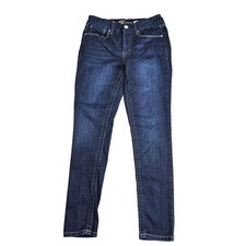 Seven7 Tummyless High Rise Skinny Jeans Womens 6 Blue Dark Wash Stretch Denim