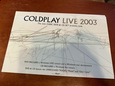 Coldplay Live 2003 Promo Window Cling 9 x 14 Rare Original Vintage HTF