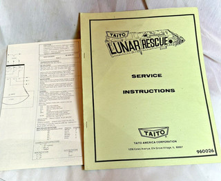 Taito Lunar Rescue Arcade Manual Original Service Instructions 