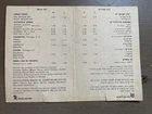 Israel Airways Company El Al Menu Vintage