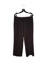 AYR Brown Pleated Crepe Trousers Women's 10 Office Business Wide-leg