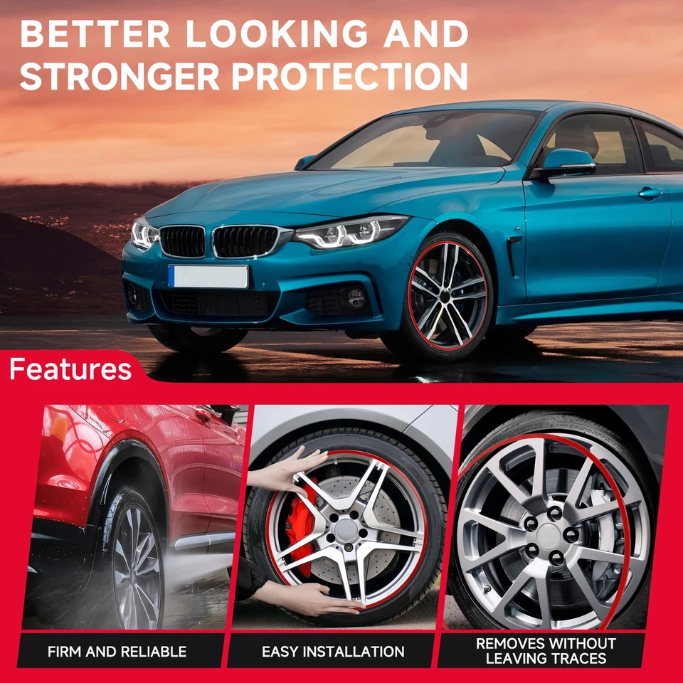 18" 19" 20" Aluminum Wheel Tire Guard Rim Protector Trim Ring For Ford Mustang - Imagem 4 de 4