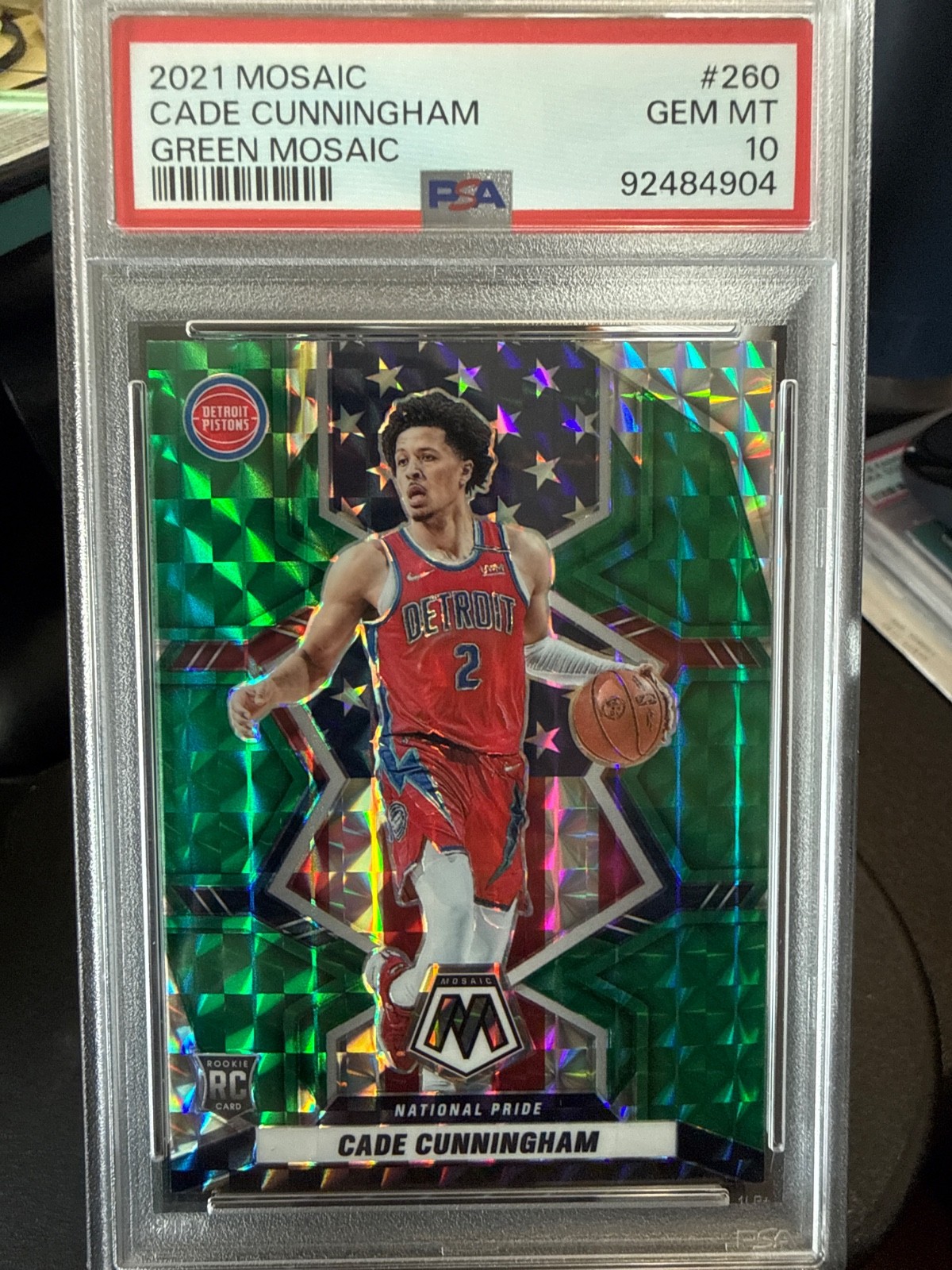 2021 Mosaic Cade Cunningham Green Mosaic PSA 10