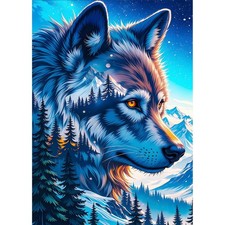 Fantasy Wolf Diamond Painting Kits for Beginners Adults,5D DIY Forest Wolf Di...