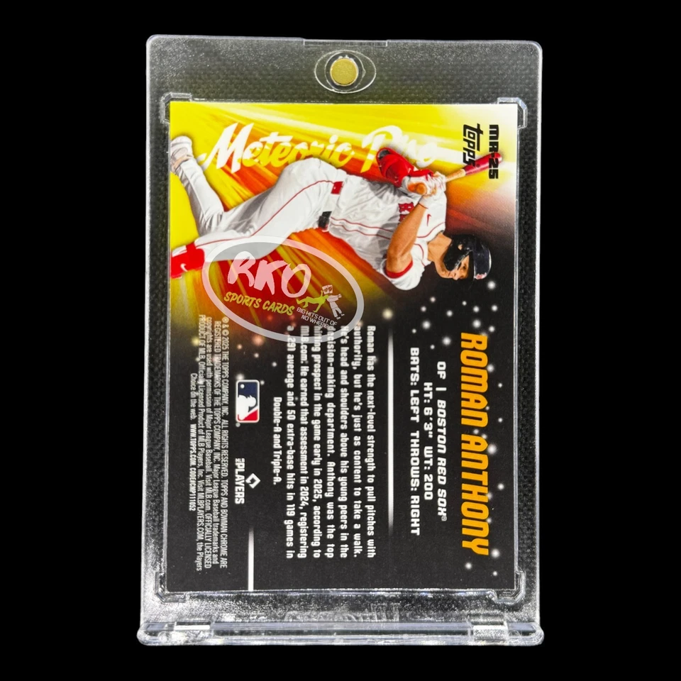 ROMAN ANTHONY RARE ROOKIE SUN MOJO REFRACTOR SP INVESTMENT CARD RED SOX MINT - Image 2 of 4