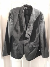 Taylor  Wright Men's Black Slim Fit Blazer 46R