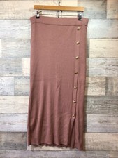 Barbour Int?l Dusky Pink ?Velocete? Ribbed Knit Midi Skirt Size 16-18 Ex Con