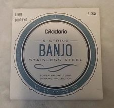 D'Addario Banjo EJS60 Stainless Steel Light Loop End EJS60