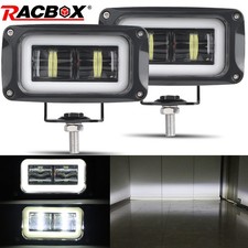 2x 4inch Led Work Light Bar White Halo Spot Pods Driving Fog Offroad Rectangular 2x 4inch Led Work Light Bar White Halo Spot Pods Driving Fog Offroad Rectangular