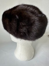 cappello visone marrone scuro/ nero misura M fatto da modista di Torino anni 90