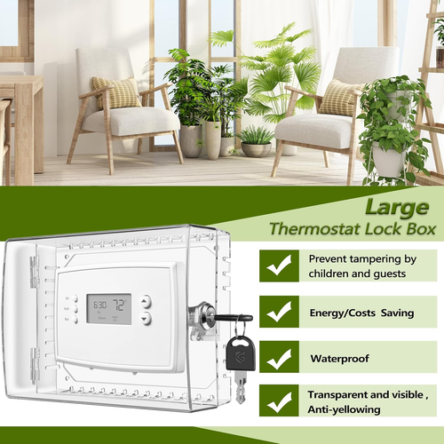 Caja bloque termostato con llave cubierta grande aire acondicionado pared 4x6 - Imagen 4 de 12