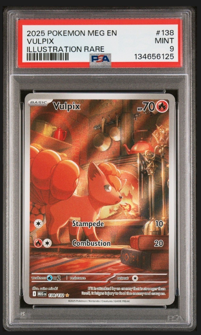 2025 POKEMON MEG EN-MEGA EVOLUTION ILLUSTRATION RARE #138 VULPIX PSA 9