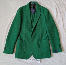 New Polo Ralph Lauren Soft Tailored Wool Tweed 3-Roll-2 Green Sport Coat 38R