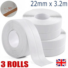 3Pack Self-Adhesive Bath Sealant Strip Flexible Waterproof Caulk Seal Tape Home