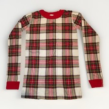 Hanna Andersson Kids Pajama Shirt Size 12 150 cm Red Plaid Long John Christmas