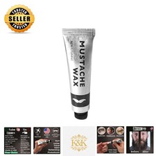 Mustache Styling Wax - 0.45oz Strong Hold with Lemon Scent for All Hair Types