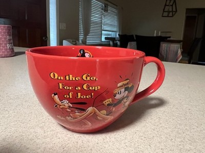 Disney parks Mickey Mouse Pluto Red Oversize 16oz Coffee Soup Mug On the Go