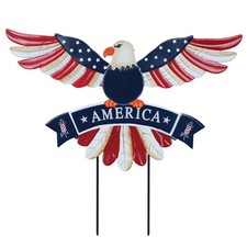 4th of July Decorations Outdoor, Bald Eagle Patriotic Decorative Garden Stake...