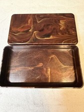 Caja baratija joyería vintage REVLON mármol diseño remolinos borgoña usada