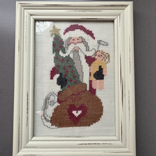 Completed Santa Christmas Cross Stitch Framed...