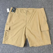 Roundtree & Yorke Performance Shorts Mens 42 Khaki Cargo Extreme Comfort Stretch