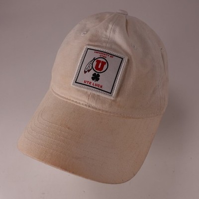 University of Utah Utes Black Clover Ute Luck Verstellbare Baseballcap Off-White