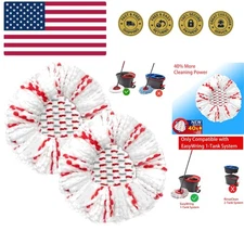 Eco-Friendly 2 Pack Mop Heads - 40% More Cleaning Power, Machine Washable