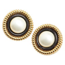 Chanel Earrings Pearl Earrings Women Gold One Size