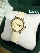 Lacoste L33-x Womens Quartz Analog Watch White Dial Rubber Strap Silver Case Lacoste L33-x Womens Quartz Analog Watch White Dial Rubber Strap Silver Case