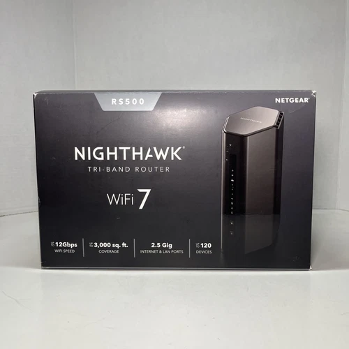 Netgear Nighthawk RS500 BE12000 WiFi 7 Router 12Gbps 6Ghz Tri-Band 2.5Gb WAN