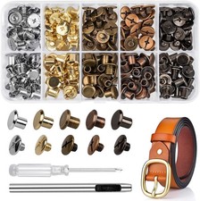 100 Sets Chicago Screws for Leather Crafting 7/20 Inch, 5 Colors of Rivets for L