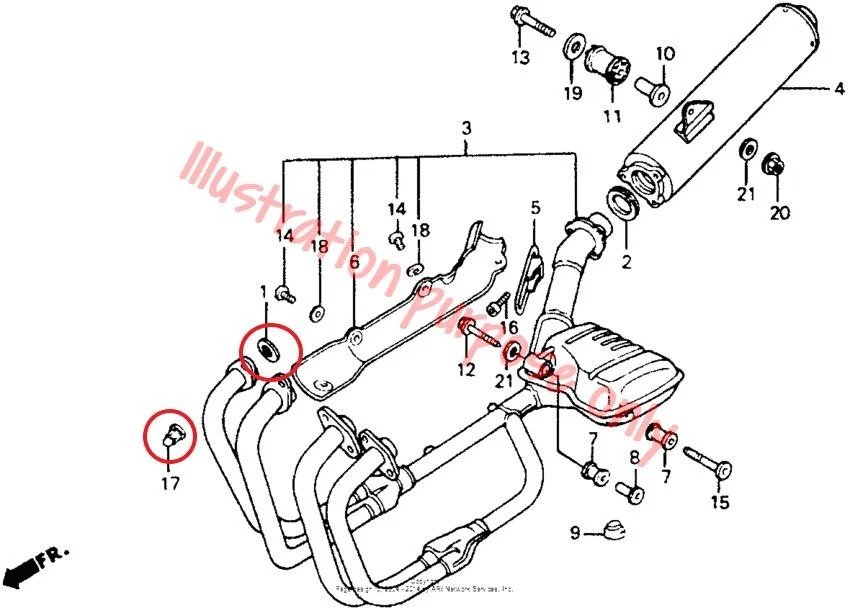 Ремонтный комплект прокладок выпускного коллектора Honda CB700SC Nighthawk S, CB1000 1994-1995 - Изображение 4 из 4