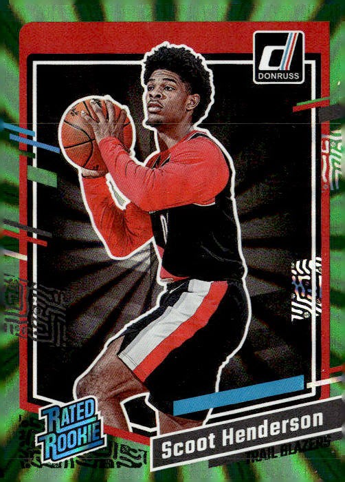 2023-24 Donruss #250 Scoot Henderson Green Laser Holo