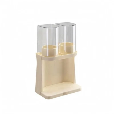 Dispensador de vasos doble transparente dispensador de vasos desechables rectangular - Imagen 1 de 4
