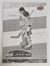 25-26 Sam Montembeault UD Canvas Black And White Montreal Canadiens
