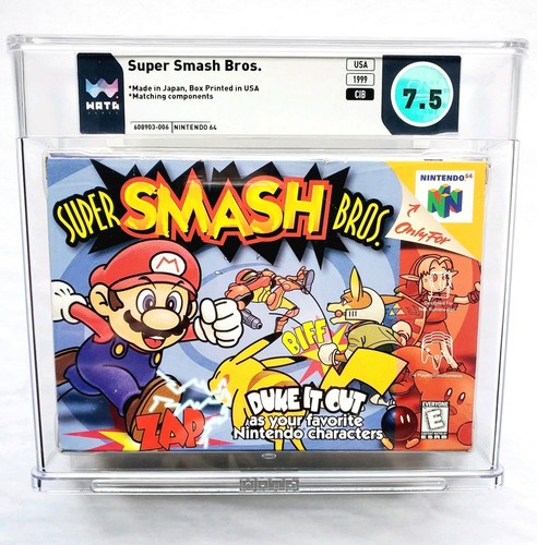 SUPER SMASH BROS Nintendo 64 N64 1999 Graded WATA 7.5 Matching Comps 9.0 Manual!