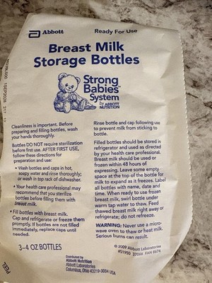 Abbott breast milk storage bottles