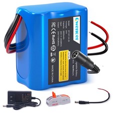 24V 2.6Ah Lithium Battery, 24V Rechargeable Li-ion Battery with Charger, Bare...