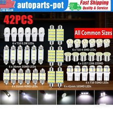 42pc Led Interior Lights Bulb Kit 6000k Dome License Plate Lamp For Honda Toyota